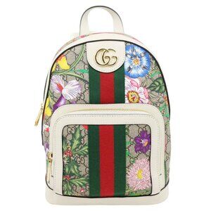Gucci  Ophidia GG Flora Small Supreme Canvas Backpack Bag White 547965